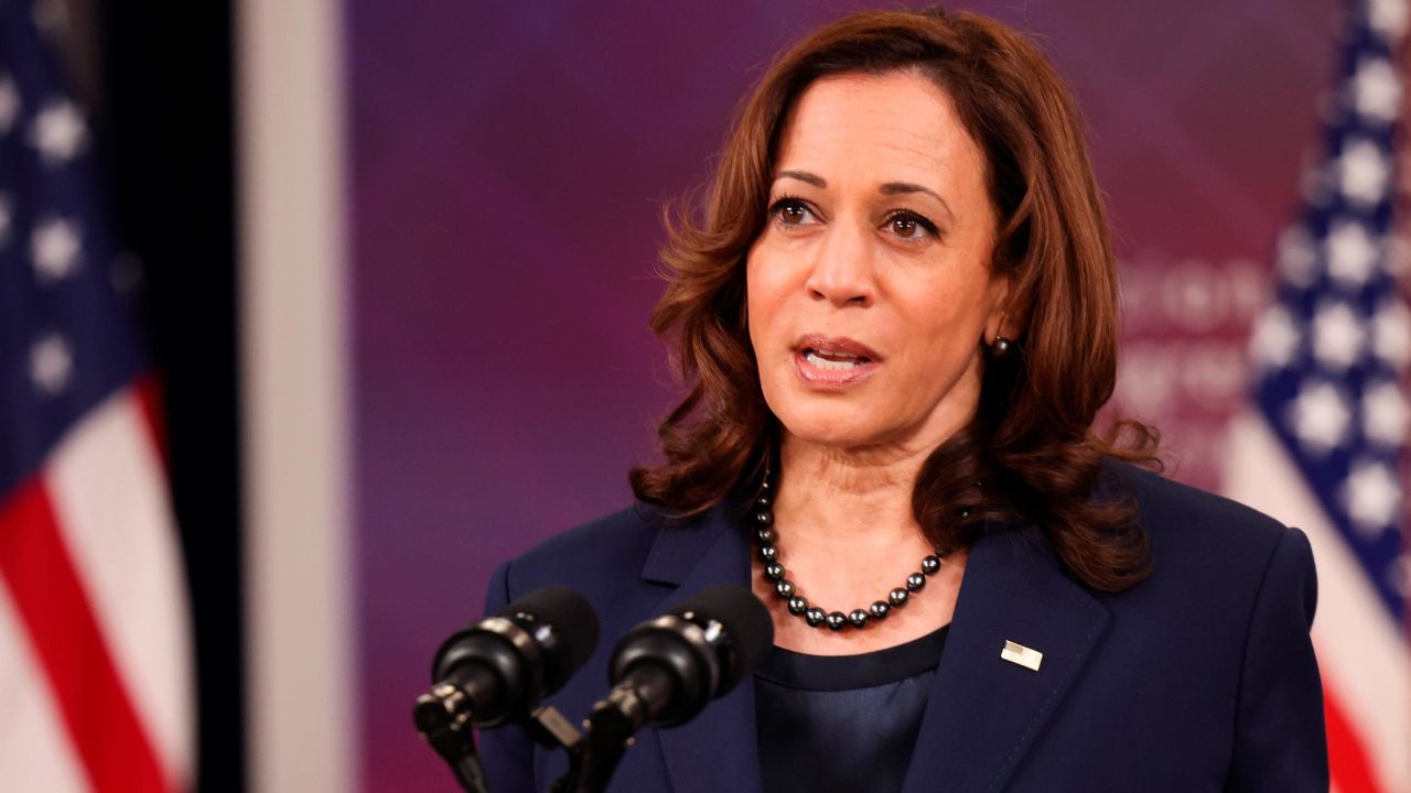 Vice President Kamala Harris at the Eisenhower Executive Office Building on October 12, 2021, in Washington.