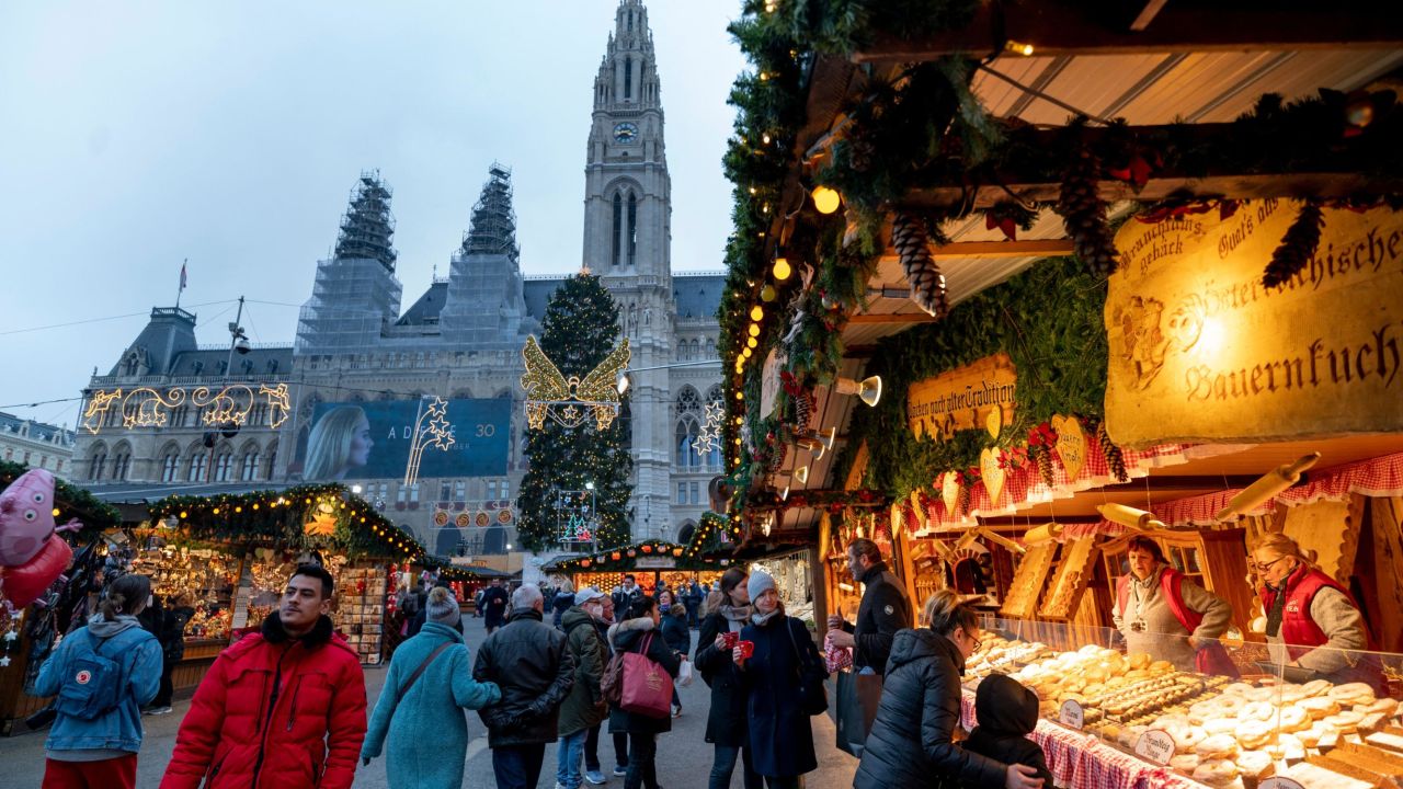 Visitors explore Vienna's Christmas market on November 15 before Austria went back into lockdown.