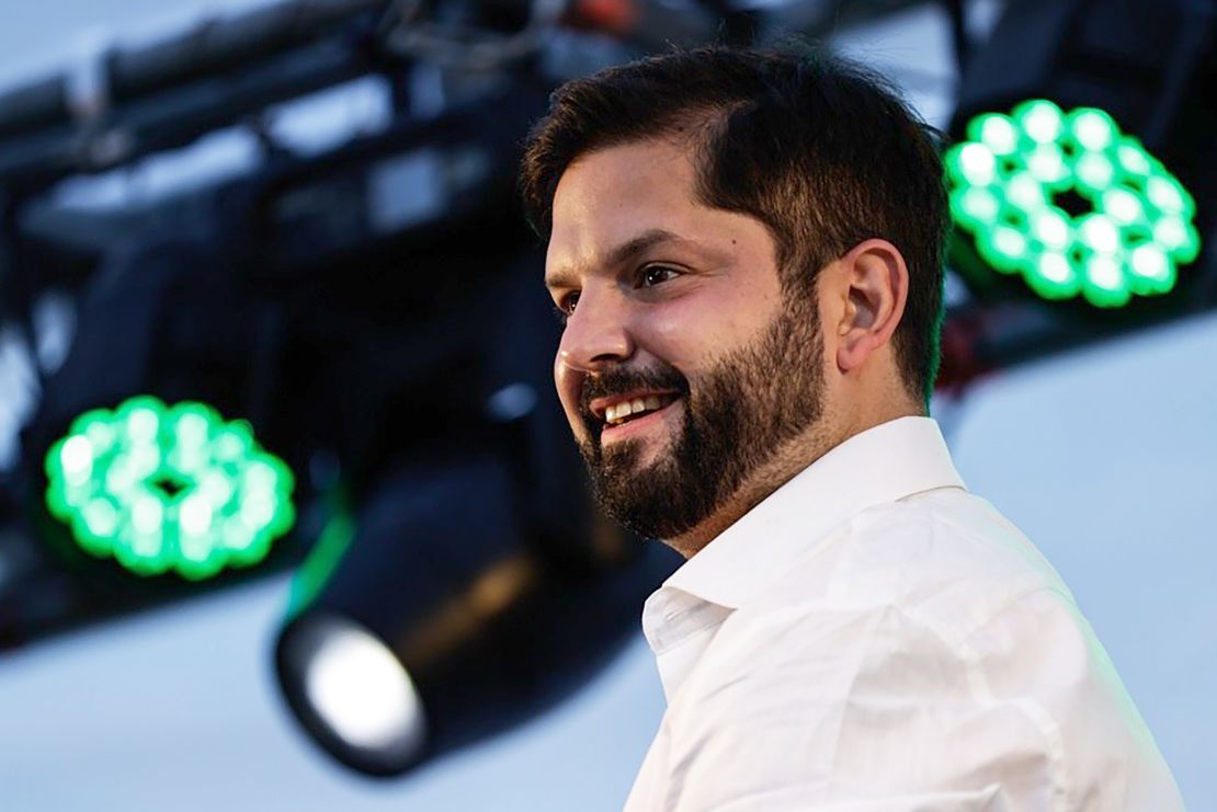 Pesidential candidate Gabriel Boric at a campaign closing ceremony in the commune of Casablanca, in the Valparaiso region, Chile on 18 November 2021. 