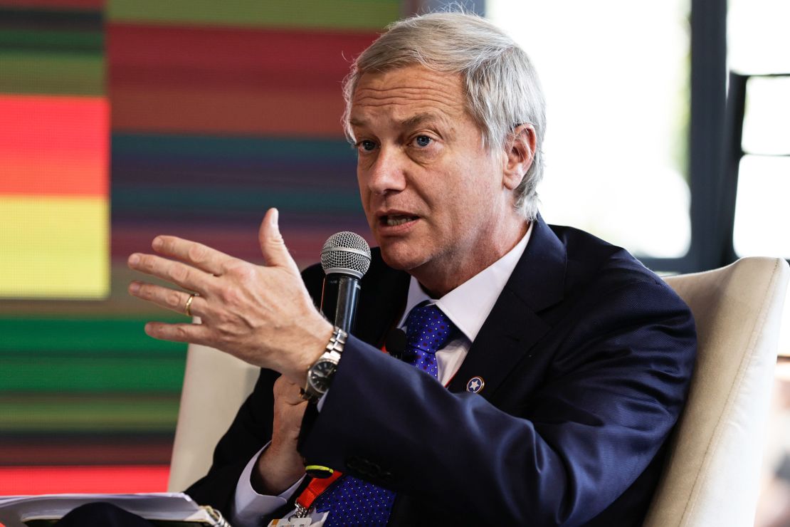 Jose Antonio Kast at a presidential debate during the National Business Meeting in Santiago, Chile on November 11.