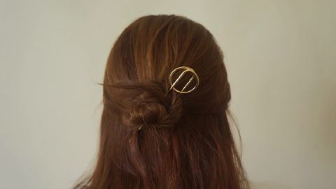 Minimalist brass hair clip