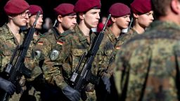 Recruits of the Bundeswehr attend a military roll call of the military evacuation operation (MilEvakOp), in Seedorf, northern Germany on September 22nd, 2021. 