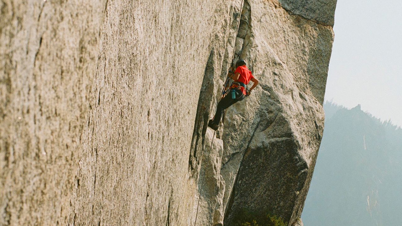 Dierdre Wolownick climbs El Capitan at Yosemite National Park in California on September 23, 2021. 
