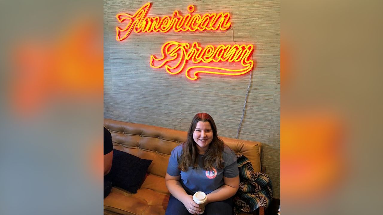 Erin Crosbie, 24, says she was forced to leave the United States and return to Northern Ireland when she couldn't find a job. But the US is where her closest friends and family live. "That's where my life still is," she says.