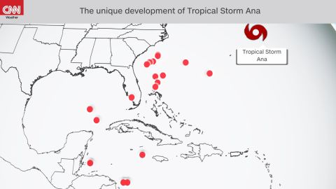 weather tropical storm ana unusual formation zone
