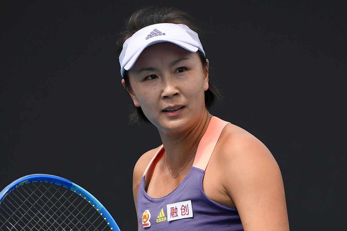Peng Shuai during her first round singles match at the Australian Open tennis championship in Melbourne, Australia on Jan. 21, 2020. 