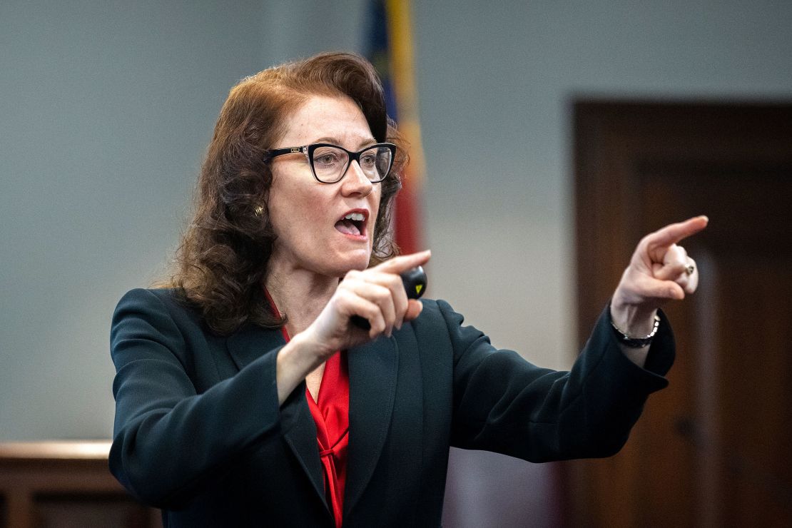 Prosecutor Linda Dunikoski presents her closing argument to the jury Monday.