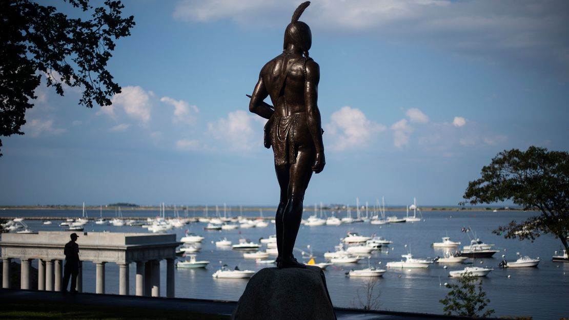 A statue of Massasoit