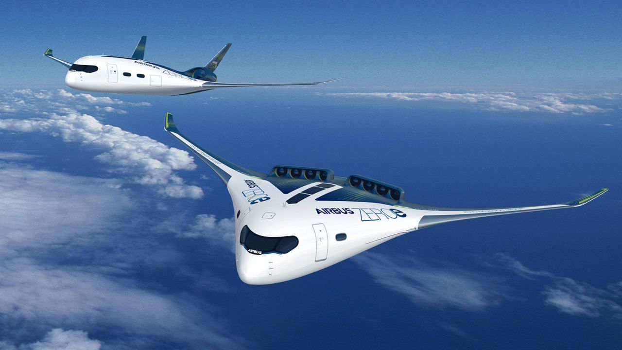 Airbus has previously announced a variety of hydrogen-powered airplane concepts as part of its ZEROe program, including the Blended Wing Body.
