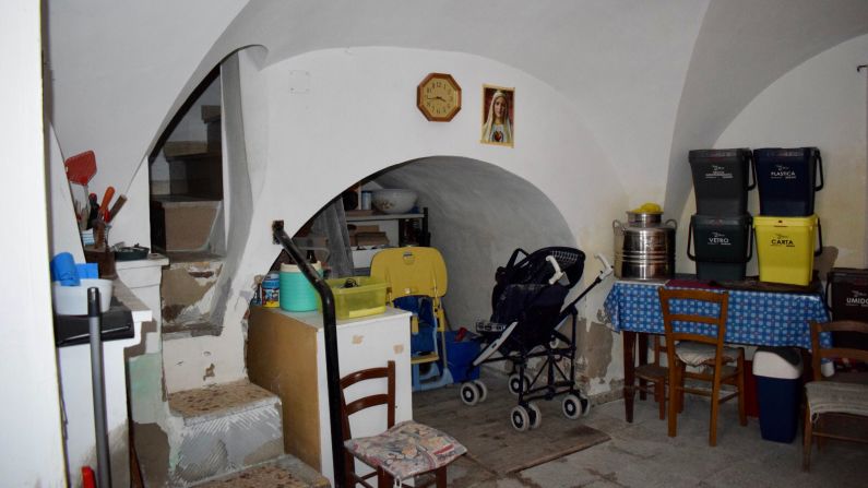 <strong>Left behind:</strong> The former owners left lots of furniture, as well as a stroller, inside the property, which had been inherited several times over.