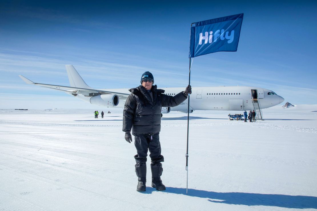 Captain Carlos Mirpuri sets foot on Antarctica.