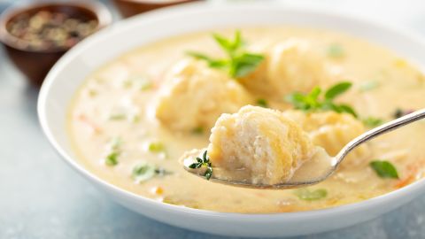 Chicken and dumplings is a prime comfort food in the USA.