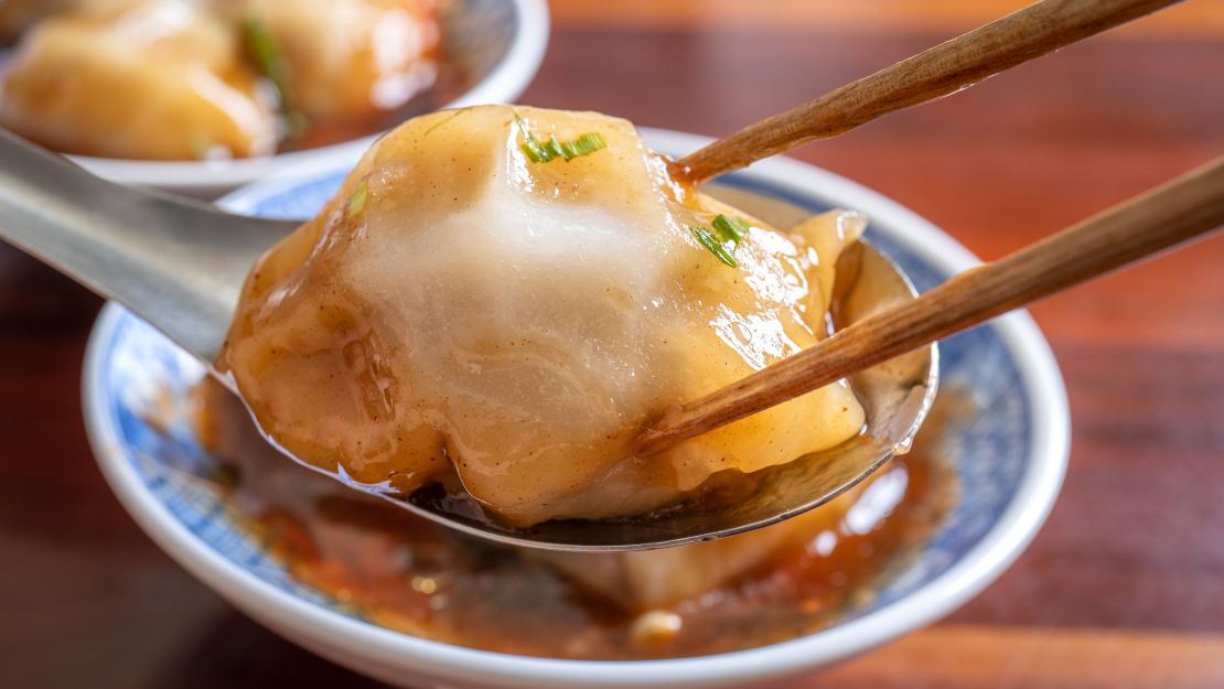 Bawan dumplings are steamed and then deep fried.