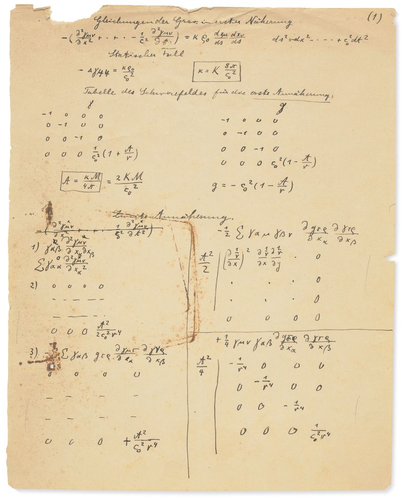 Sale Of Rare Einstein Manuscript Offers Glimpse Into The Mind Of A ...