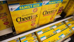 Boxes of General Mills Inc. brand Cheerios cereal for sale at a store in White Plains, New York, U.S., on Friday, March 19, 2021. 