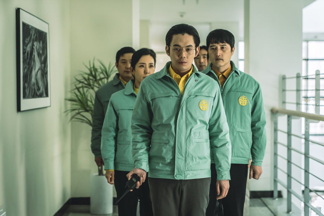 Ryu Kyung-Soo as Deacon Yuji (center) is shown in a scene from Korean thriller "Hellbound."