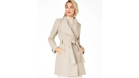 Calvin Klein asymmetric belted wrap coat