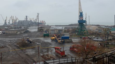 The Berdyansk port area, where the new quays and modern facilities for naval vessels will soon be constructed.
