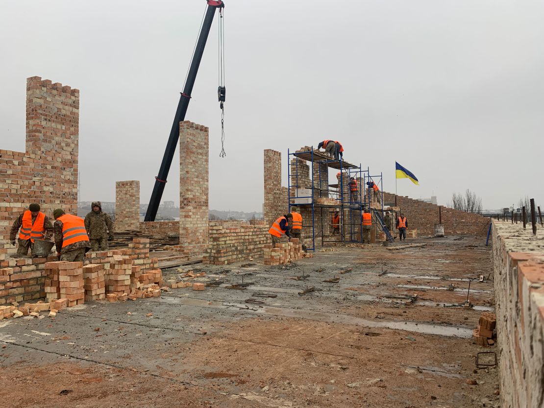 Construction of a housing facility at the Berdyansk port has been underway since September. The Ukrainian military says it has accelerated construction and crews are now working seve days a week.