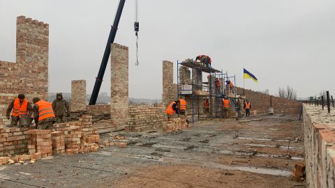 Construction of a housing facility at the Berdyansk port has been underway since September. The Ukrainian military says it has accelerated construction and crews are now working seve days a week.