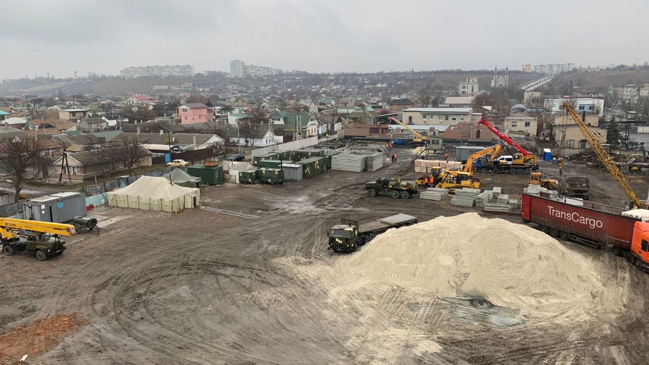 The construction site for the new base, where housing, medical and administrative buildings are going up.