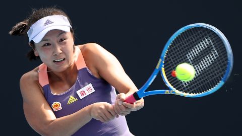 Peng Shuai plays at the 2020 Australian Open on January 21, 2020 in Melbourne, Australia.