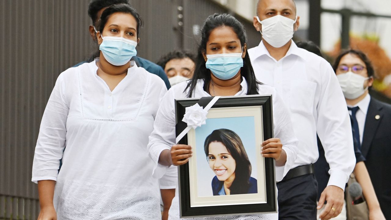 Wishma Rathnayake's family attended a parliamentary session of Japan's lower house in Tokyo, May 18, 2021.