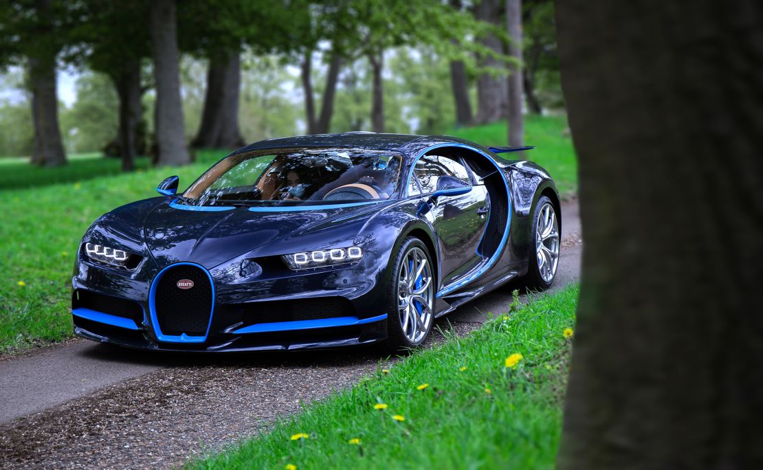 A Bugatti Chiron supercar is pictued Hertfordshire, UK, in May of this year. 