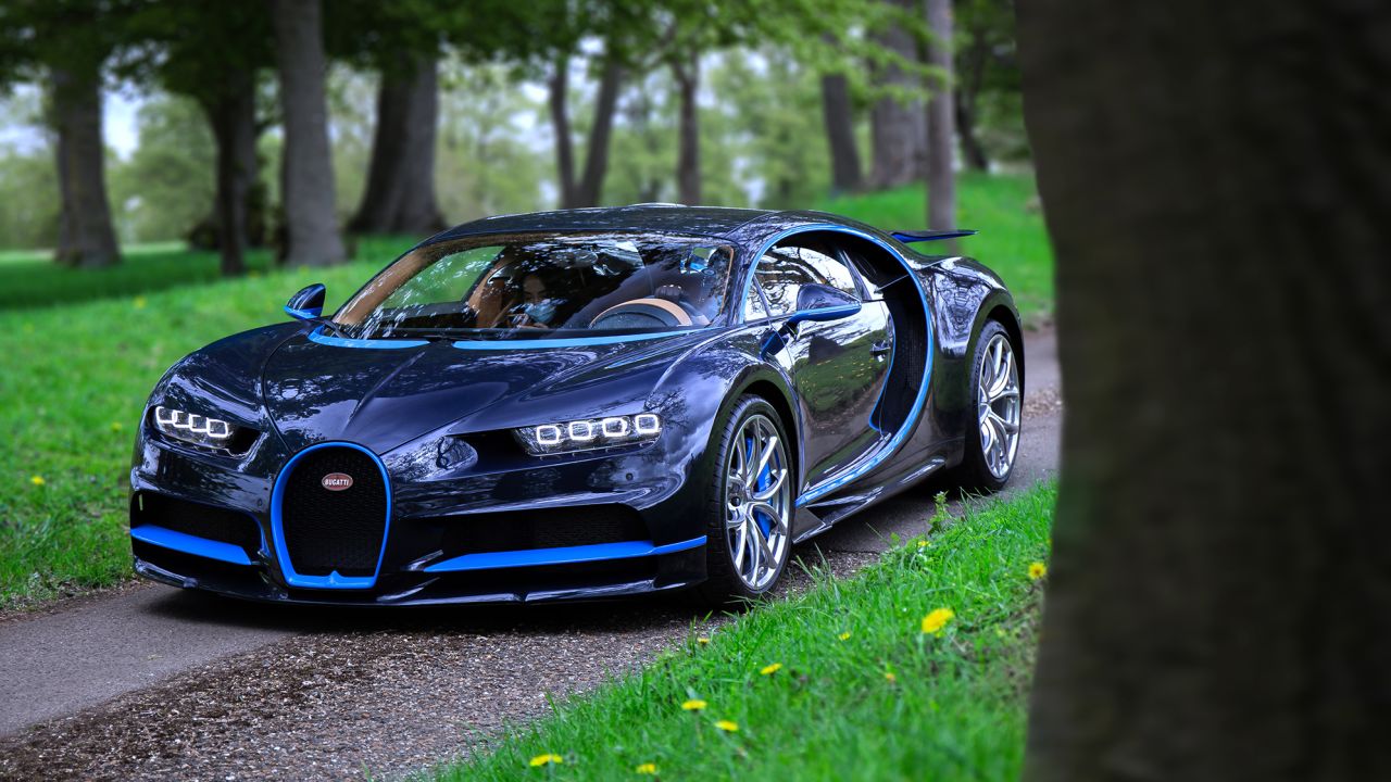 A Bugatti Chiron supercar is pictued Hertfordshire, UK, in May of this year. 