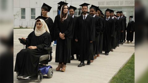 Breshna Musazai, who was shot by a Taliban assailant in August 2016, graduated with bachelors degree from the American University of Afghanistan in 2018