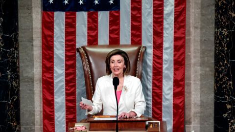 Speaker Nancy Pelosi presides over the House vote on the Build Back Better Act earlier this month.