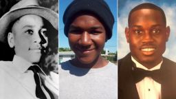 Left to right: Emmett Till, Trayvon Martin and Ahmaud Arbery