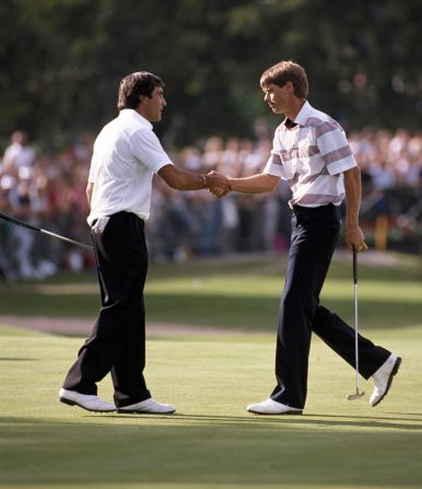 The rivalry between Paul Azinger and Seve Ballesteros was primarily played out at  Ryder Cup. At the 1989 Ryder Cup, Azinger refused to let Ballesteros switch out a scuffed ball in their singles match. On the 18th hole of that match, Ballesteros then disputed a drop Azinger took out of the water. In 1991, when the two were put together in the opening match, the pair clashed along with their teammates after the Americans had apparently used two different balls illegally. "The Americans were 11 nice guys -- and Paul Azinger," Ballesteros memorably later said.