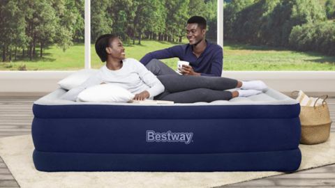Bestway Tritech Air Mattress Queen 22-inch with Built-in AC Pump and Antimicrobial Coating