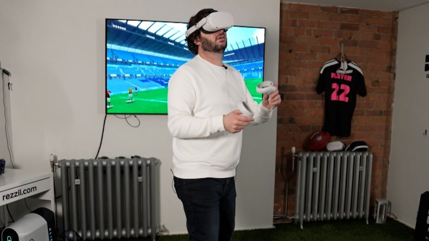 Andy Etches, founder of Rezzil, using the company's VR technology.