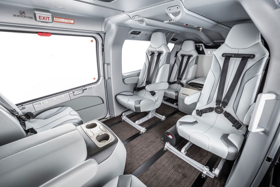 The helicopter is kitted out with a fully vegan interior, on the request of Daniela who wanted it to be in keeping with her ethical values. Her Giulia and Romeo fashion line uses no animal products. Airbus used Ultraleather, a synthetic material, to mimic the real deal.