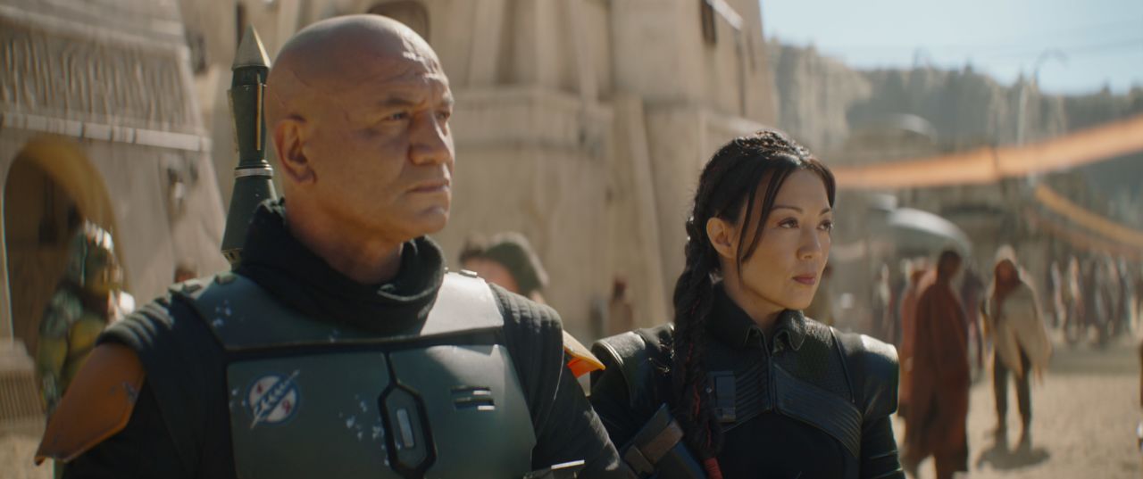 <strong>"The Book of Boba Fett"</strong>: This thrilling "Star Wars" adventure finds legendary bounty hunter Boba Fett and mercenary Fennec Shand navigating the galaxy's underworld when they return to stake their claim on the territory once ruled by Jabba the Hutt and his crime syndicate. <strong>(Disney+)</strong>