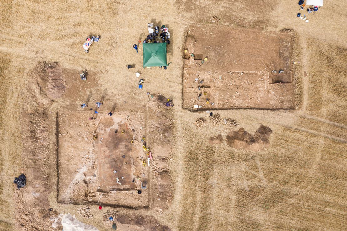 The room is part of a large villa, the scale of which is captured here, thought to have been occupied between the 3rd and 4th century AD.