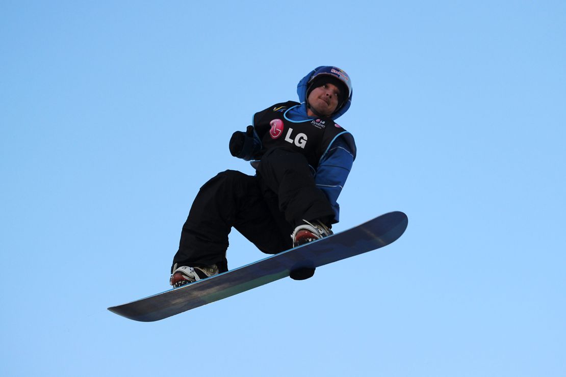 Grilc competes during the LG Snowboard FIS World Cup in London, 2010.