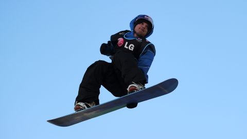 Grilc competes during the LG Snowboard FIS World Cup in London, 2010.