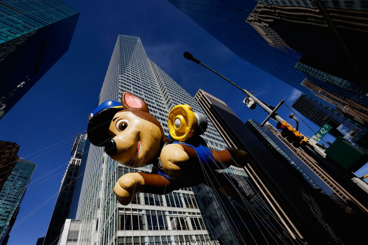 Chase from "PAW Patrol" makes his way down the parade route.