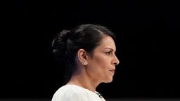 Priti Patel, Secretary of State for the Home Department delivers her keynote speech during the Conservative Party Conference at Manchester Central Convention Complex on October 05, 2021 in Manchester, England. 