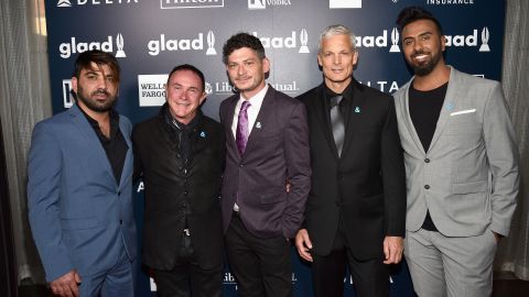 Btoo Allami, Michael Failla, Chris McKim, Gary Hamer and Nayyef Hrebid attend the GLAAD Media Awards in New York City.