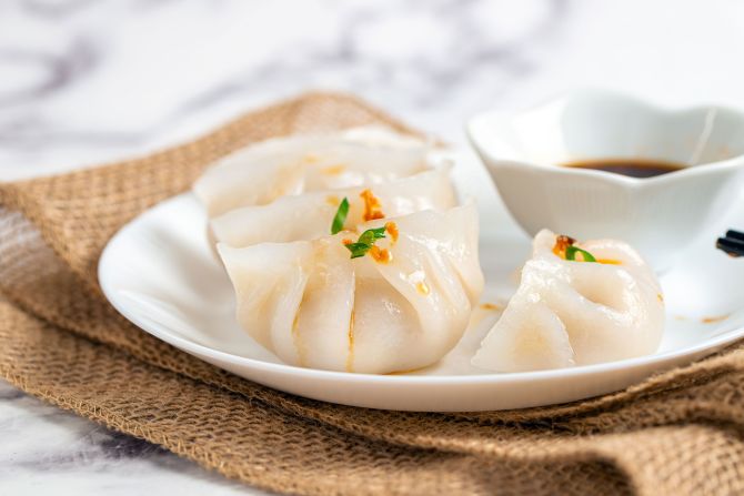 <strong>Crystal clear: </strong>Teochew fun for are crystal dumplings with pork, shrimp and peanuts inside.