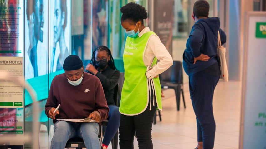 People wait to get vaccinated at a shopping mall in Johannesburg, South Africa, on Nov. 26, 2021. Advisers to the World Health Organization are holding a special session Friday to flesh out information about a worrying new variant of the coronavirus that has emerged in South Africa, though its impact on COVID-19 vaccines may not be known for weeks. 