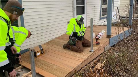 The first ramp being installed in Waukesha. 