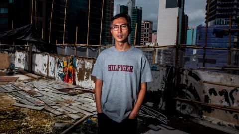 Film director Kiwi Chow posing for a portrait in the Kowloon district in Hong Kong on September 1, 2021 
