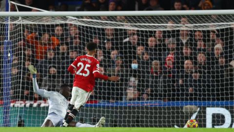 Sancho scores against Chelsea.