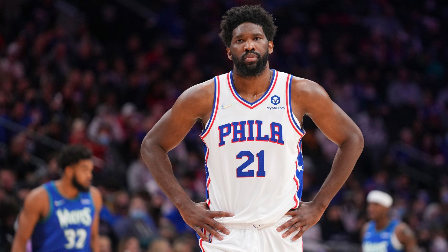 Joel Embiid played Saturday night against the Minnesota Timberwolves after missing nine games because of Covid-19.
