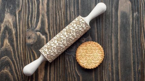 Damask Embossing Rolling Pin